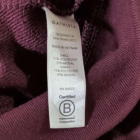 Athleta Steady State Crop Sweatshirt Burgundy EUC - Picture 6 of 6
